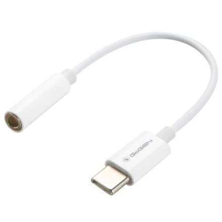GoGEN USB-C (M) / 3,5mm jack (F), 0,2m, biely