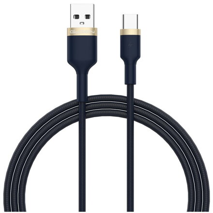 GoGEN USB-A / USB-C 1m, opletený, modrý