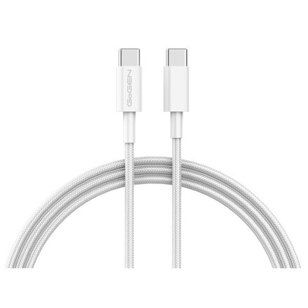 GoGEN USB-C / USB-C Kábel, 1m opletený, biely