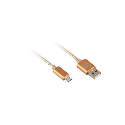 GoGEN USB / micro USB, 1m, opletený, zlatý