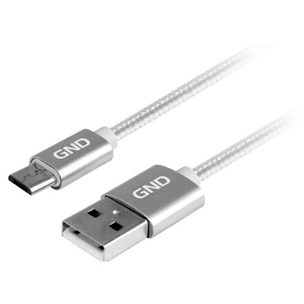 GND USB / micro USB Kábel 1m, opletený, titánový