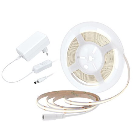 Solight WM59-NW Sada LED COB pásik s adaptérom, 5m, neutrálna biela