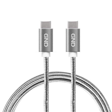 GND USB-C/USB-C 3.1, PD, 2m, opletený, šedý