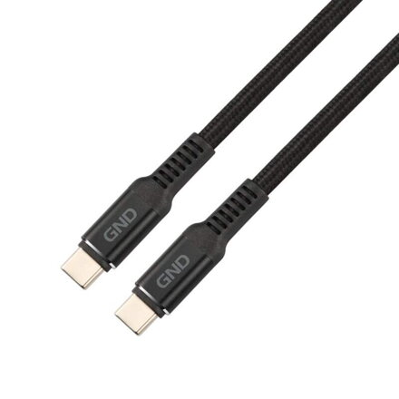 GND USB-C / USB-C, 1m, 100W, opletený, čierny