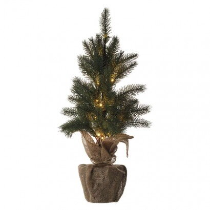 EMOS LED vianočný stromček, 52 cm, 3x AA, vnútorný, teplá biela, časovač