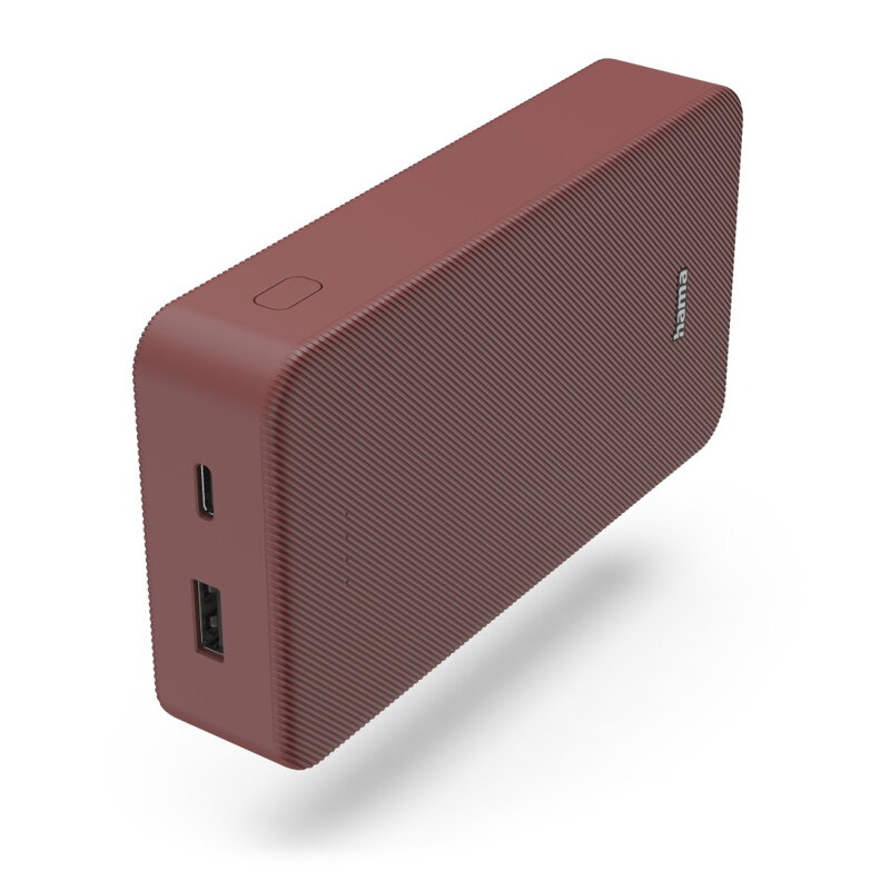 Hama Colour 20, powerbanka 20000 mAh, 3 A, výstup: USB-C, USB-A, červená Hama Colour 20, powerbanka 20000 mAh, 3 A, výstup: USB-C, USB-A, červená