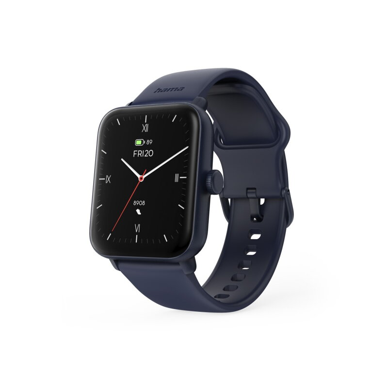 Hama Smart hodinky 6010, GPS, telefonovanie, vode odolné IP68/3 ATM, Siri/Google Assistant, modré