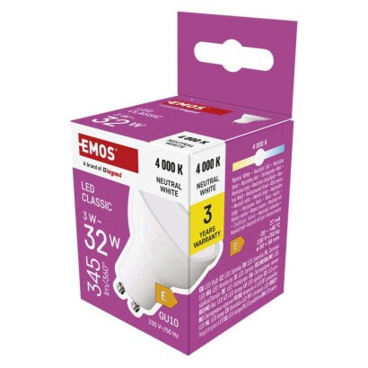 EMOS LED žiarovka Classic MR16 3 W, ZQ8E13 EMOS LED žiarovka Classic MR16 3 W, ZQ8E13