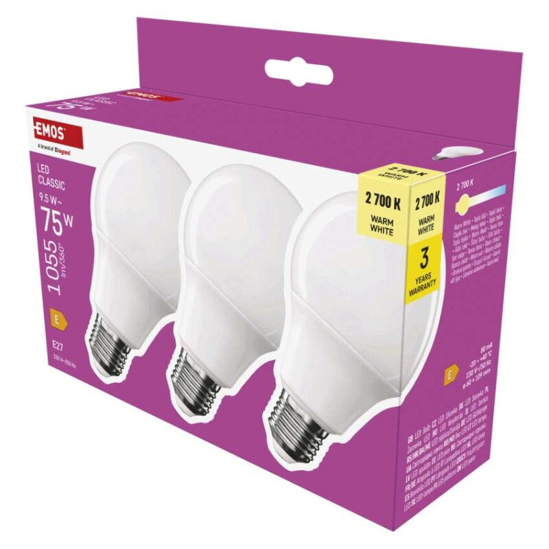 EMOS LED žiarovka Classic A60 9,5 W, ZQ5E51.3