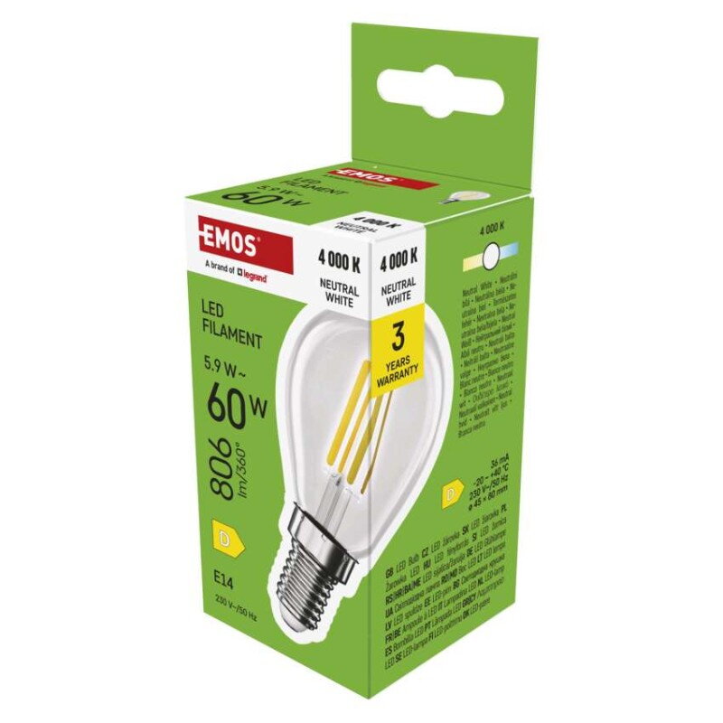 EMOS LED žiarovka Filament Mini Globe 5,9 W, ZF1D43