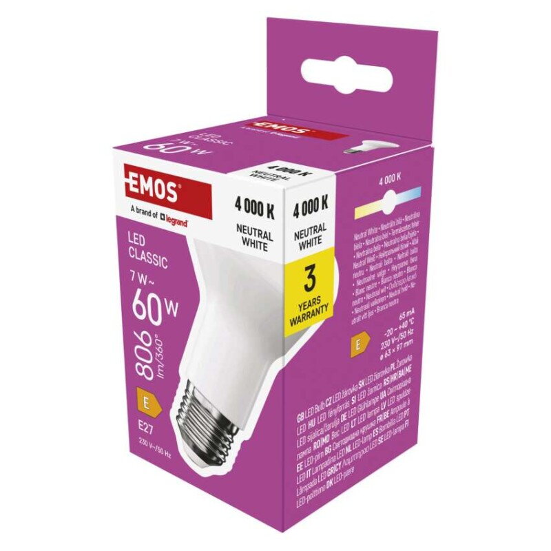 EMOS LED žiarovka Classic R63 7 W, ZQ7E43