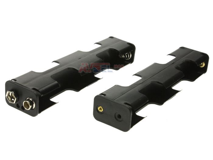 Držiak batérií AA 4x s klipom 2x2