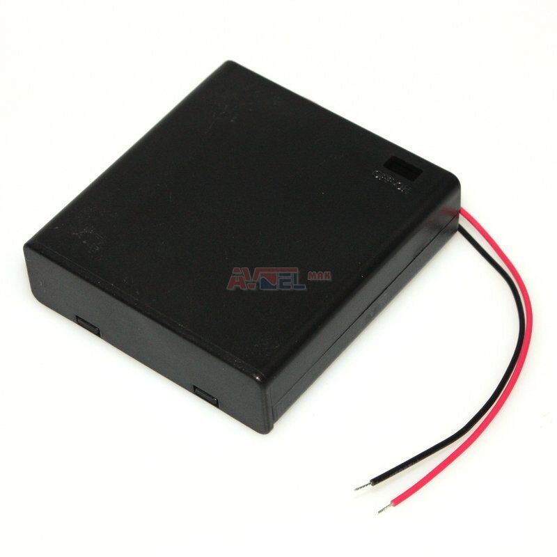 Držiak batérií AA 4x s krytom 4ks vedľa seba