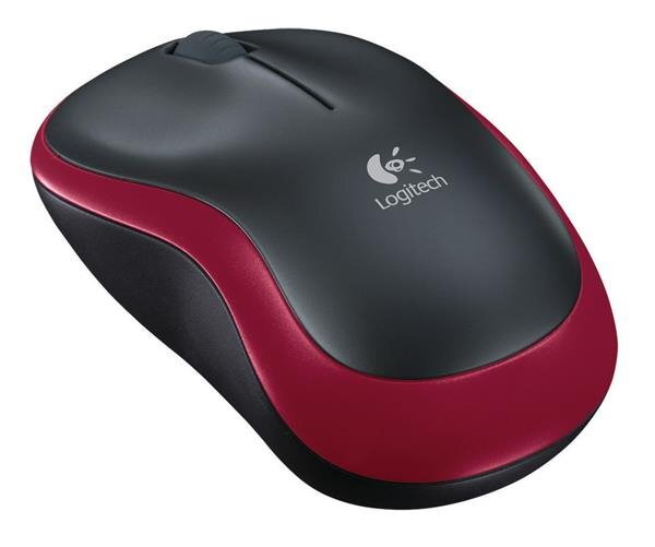 Logitech M185 - bezdrôtová myš - červená