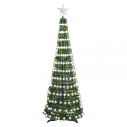 EMOS D5AA02 LED vianočný stromček so svetelnou reťazou a hviezdou, 1,5 m, RGB