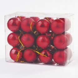 Vianočné gule 3cm/24ks - červené Vianočné gule 3cm/24ks - červené