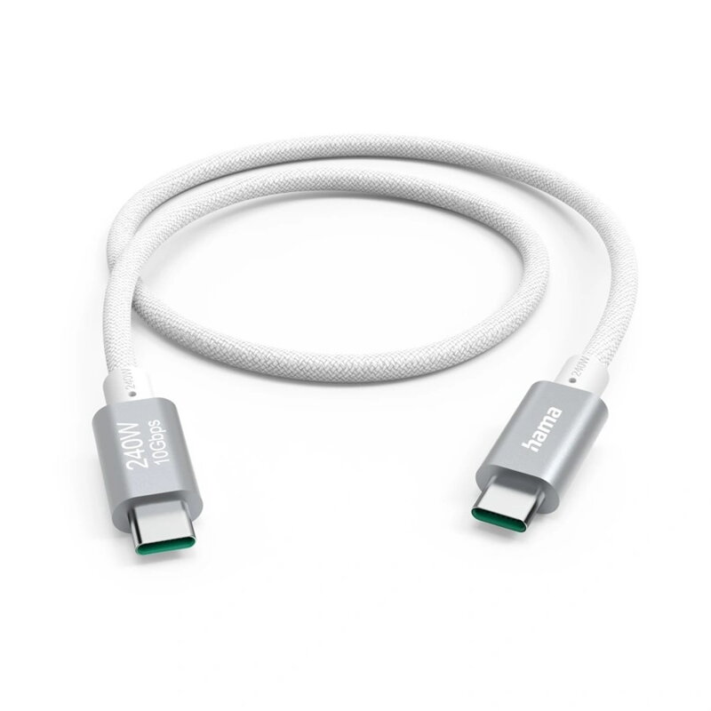 Hama USB-C 3.2 Gen2 kábel, 1,5 m, 10 Gb/s, 240 W, biely