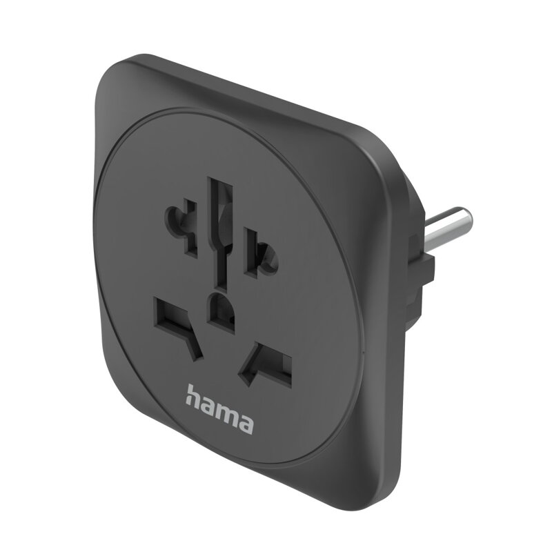 Hama Zásuvkový adaptér univerzálny do EU, 3-pólovy, čierny