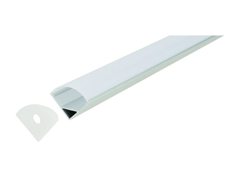 AL profil pro LED, AC2 + plexi rohová 16x16mm l=2m (zacvakávací/zasunovací)