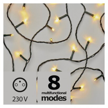 EMOS Lighting LED vianočná reťaz, 18m, teplá biela, programy