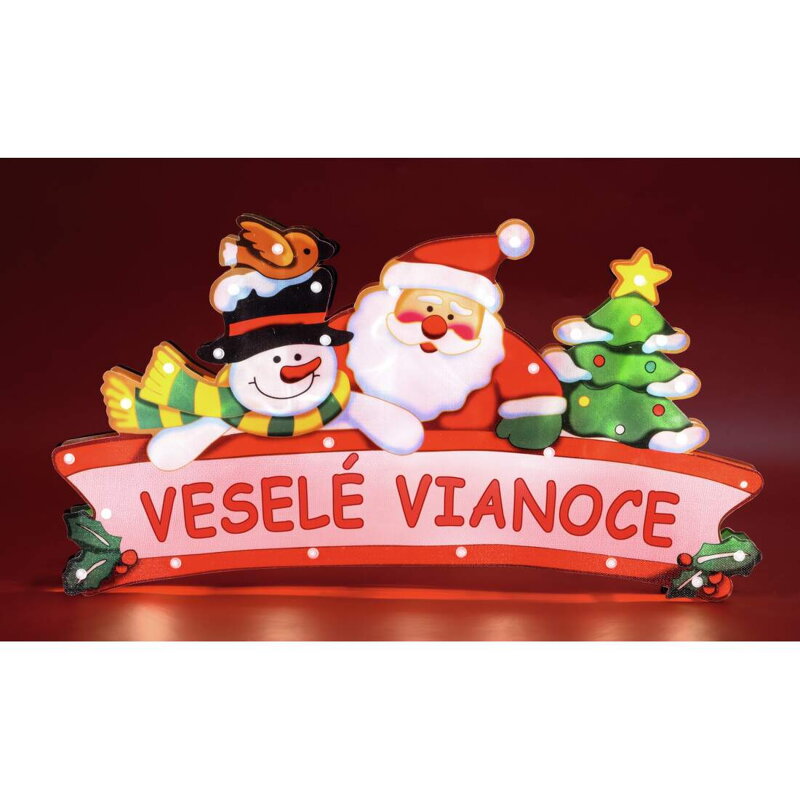 home KID 19/SK dekorácia do okna, Veselé Vianoce, teplá biela
