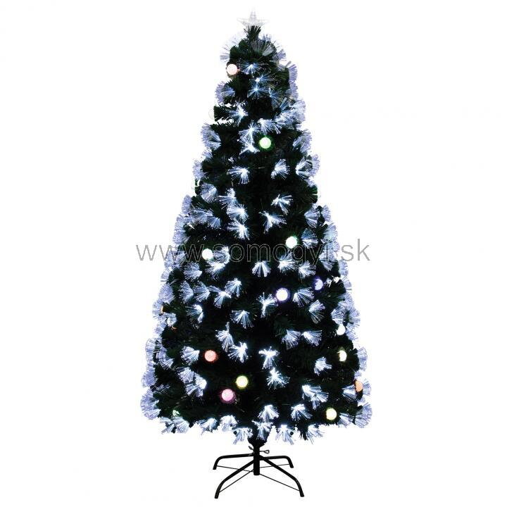 home KIX 4/180 stromček s optickými vláknami a EVA guľami, 1,8 m, studená biela/farebná
