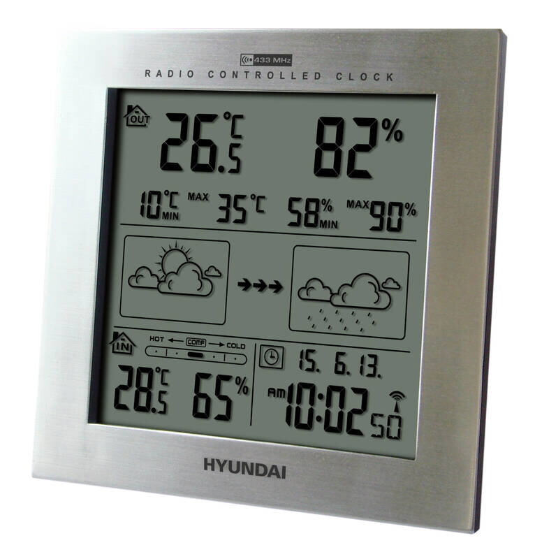 Hyundai WS 2244 M meteostanica strieborná Hyundai WS 2244 M meteostanica strieborná