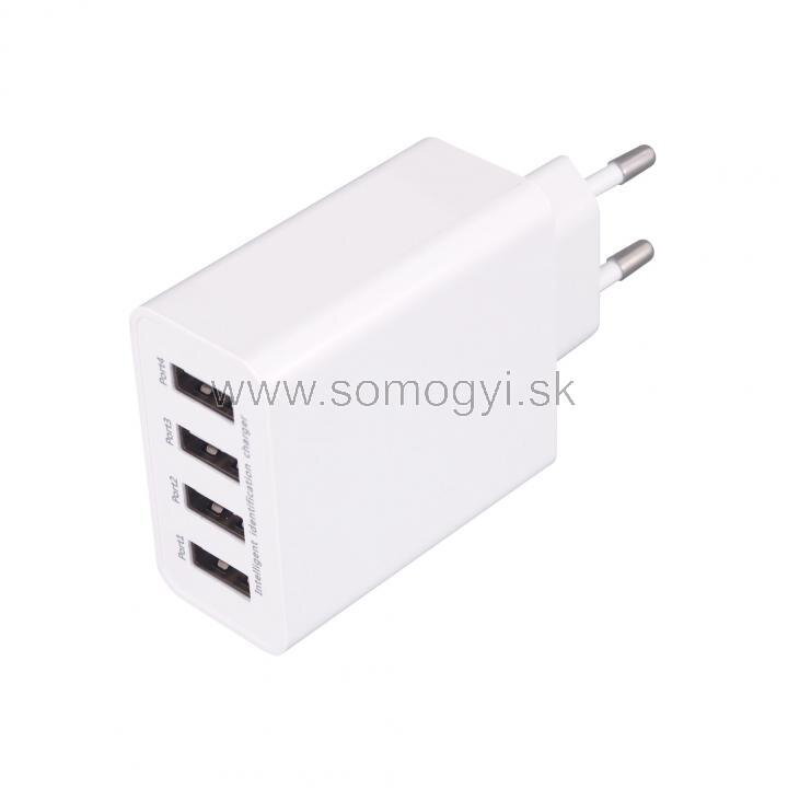 home USB sieťová nabíjačka,, 4x 3.1A, SUM 5A