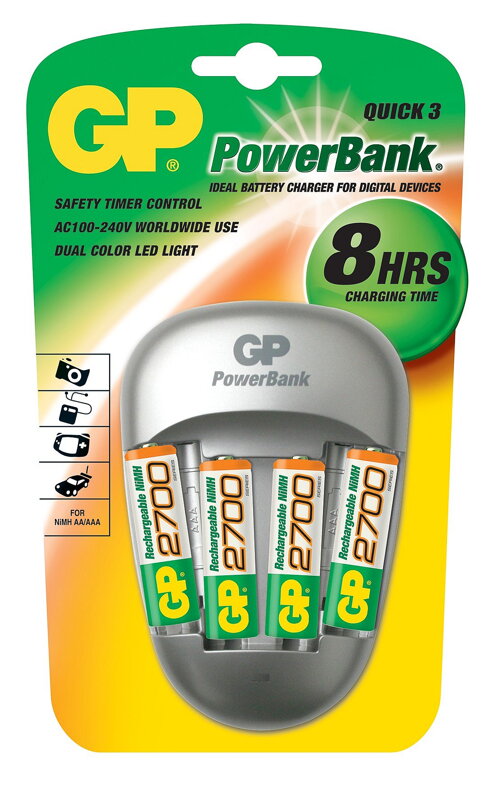 GP Batteries GP Quick 3 + 6xGP 2700mAh AA