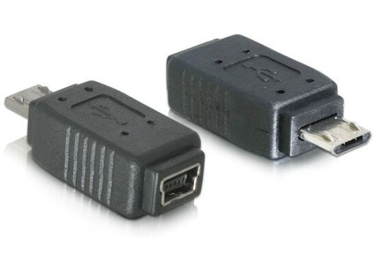 Delock Redukce micro USB B samec na USB mini 5pin samica Delock Redukce micro USB B samec na USB mini 5pin samica