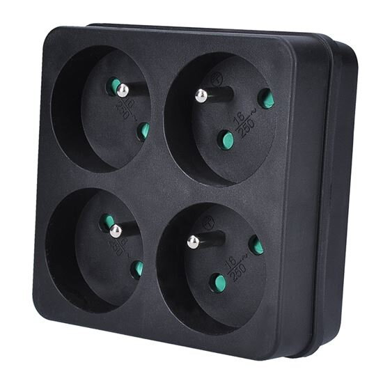 Solight P108B rozbočovač, 4 x 10A, čierny