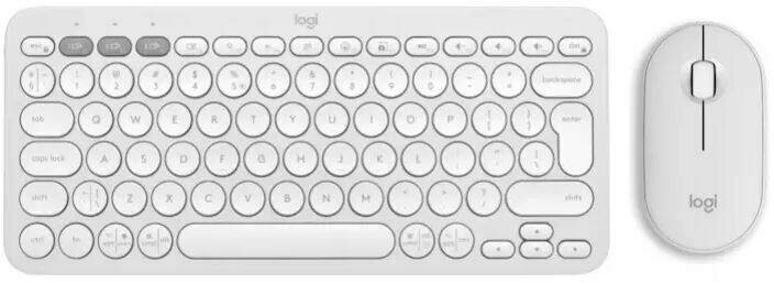 Logitech PEBBLE 2 combo - tenká bezdrôtová klávesnica a myš, kombo, US, biela