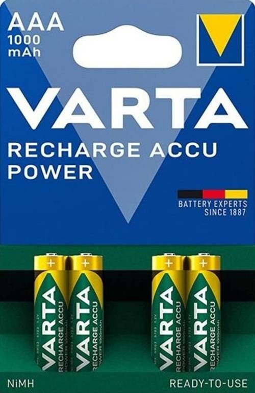 Varta Nabíjacia batéria Recahrge Accu Power 1000mAh (AAA) 4ks Varta Nabíjacia batéria Recahrge Accu Power 1000mAh (AAA) 4ks