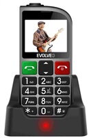 Evolveo EasyPhone FM s nabíjacím stojanom, strieborná